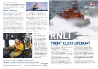 RNLI Factsheet on Trent Class