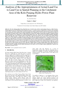 Analysis of the Appropriateness of Actual Land Use to Land Use in Spatial Planning in the Catchment Area of the Koto Panjang Hydro Power Plant Reservoir