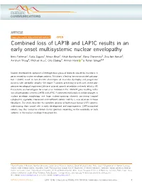 Combined Loss of LAP1B and LAP1C Results in an Early Onset Multisystemic Nuclear Envelopathy