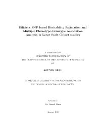 Efficient SNP Based Heritability Estimation and Multiple Phenotype