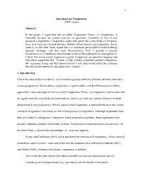 Questions for Uniqueness (3408 Words)