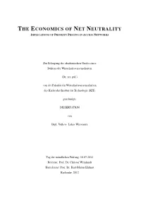The Economics of Net Neutrality