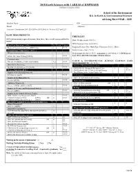 2018 Earth Sciences with 3 AREAS of EMPHASIS Pullman Campus Only