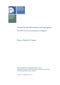 Armed Social Movements and Insurgency the PKK and Its Communities of Support
