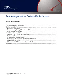 Data Management for Portable Media Players