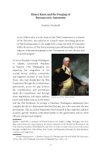 Henry Knox and the Forging of Bureaucratic Autonomy