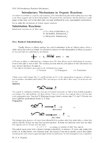Introductory Reaction Mechanism