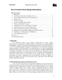 Non-Covalent Short Range Interactions