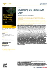 Developing 2D Games with Unity Independent Game Programming with C