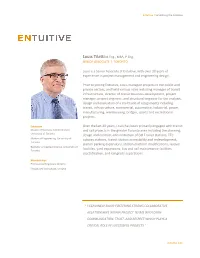 Experience in Project Management and Engineering Design. Prior To