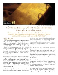 How Important Was Oliver Cowdery in Bringing Forth the Book of Mormon?