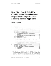 How REAL ID's Credibility and Corroboration Requirements Impair