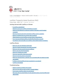 Lastpass Frequently Asked Questions (FAQ)