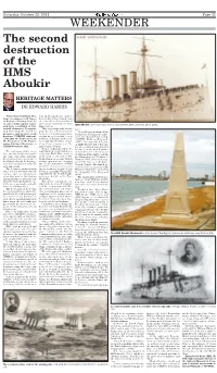 WEEKENDER the Second Destruction of the HMS Aboukir