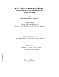 Civil Society As a Discursive Frame: Methodological
