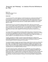 'Deepening' and 'Widening': an Analysis of Security Definitions In