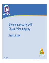 End-Point Security with Check Point Integrity