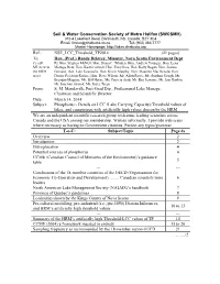 Ref.: NSE LCC Threshold TP2014 (21 Pages) To: Hon. (Prof.) Randy Delorey, Minister, Nova Scotia Environment Dept Cc (All Rt