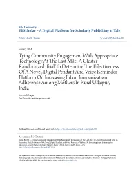 Tying Community Engagement with Appropriate Technology at the Last Mile: a Cluster Randomized Trial to Determine the Effectivene