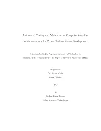 Automated Testing and Validation of Computer Graphics