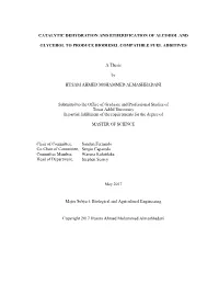 Catalytic Dehydration and Etherification of Alcohol And