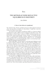 Five the METHOD of WIDE REFLECTIVE EQUILIBRIUM IN