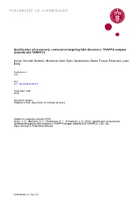 Identification of Conserved, Centrosome-Targeting ASH Domains in TRAPPII Complex Subunits and TRAPPC8