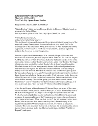 Program Notes by MARTIN BOOKSPAN