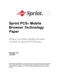 Sprint PCS® Mobile Browser Technology Paper
