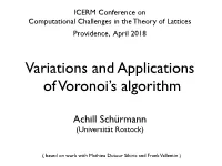 Voronoi's Algorithm