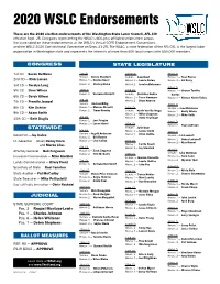 2020 WSLC Endorsements