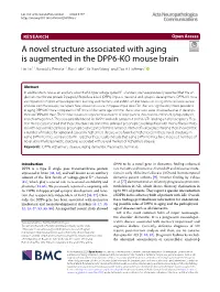 A Novel Structure Associated with Aging Is Augmented in the DPP6‑KO Mouse Brain Lin Lin1†, Ronald S