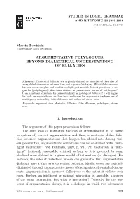 Argumentative Polylogues: Beyond Dialectical Understanding of Fallacies