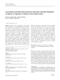 Association and Dissociation Between Detection and Discrimination of Objects of Expertise: Evidence from Visual Search