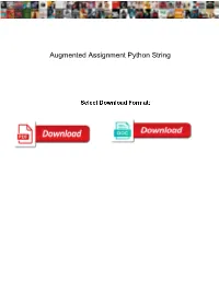 Augmented Assignment Python String