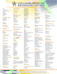 Beverage Listing