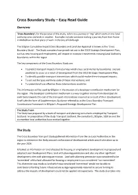 Cross Boundary Study – Easy Read Guide
