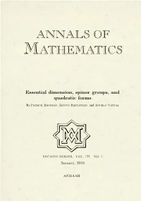 Essential Dimension, Spinor Groups, and Quadratic Forms