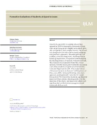 Formative Evaluation of Students at Quest to Learn IJLM