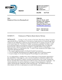 MEMO DATE 6/17/15 TO: FROM: SUBJECT: Extension of Native Stone Scenic Byway MESSAGE