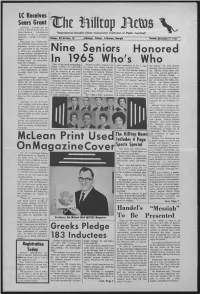 Nine Seniors in 1965 Wh O S Honored Mclean Print Used