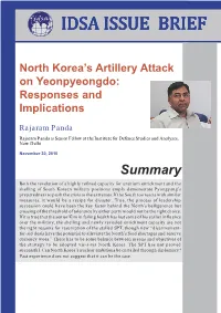 North Korea's Artillery Attack on Yeonpyeongdo: Responses and Implications