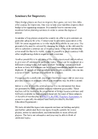 Seminars for Improvers