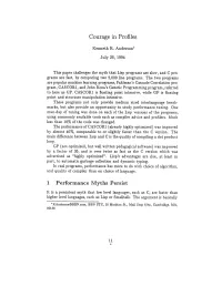 Courage in Profiles