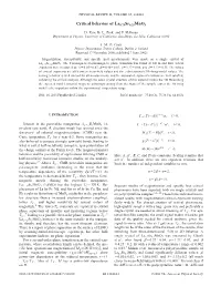 Critical Behavior of La0.75Sr0.25Mno3