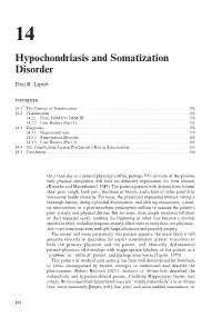 Hypochondriasis and Somatization Disorder