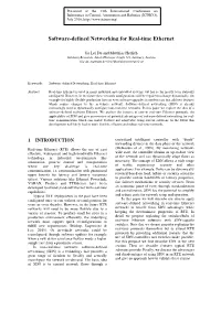 Software-Defined Networking for Real-Time Ethernet