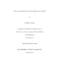 Text Analysis of Social Development As a Concept