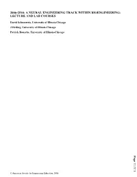 A Neural Engineering Track Within Bioengineering: Lecture and Lab Courses