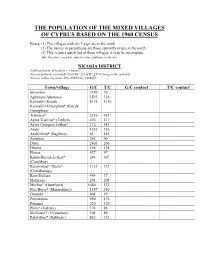 The Population of the Mixed Villages of Cyprus Based on the 1960 Census